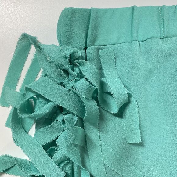 Sugar Lips Festival Breeze Skirt Aqua Color Fringe High Low Stretch NEW Size M - Picture 5 of 11